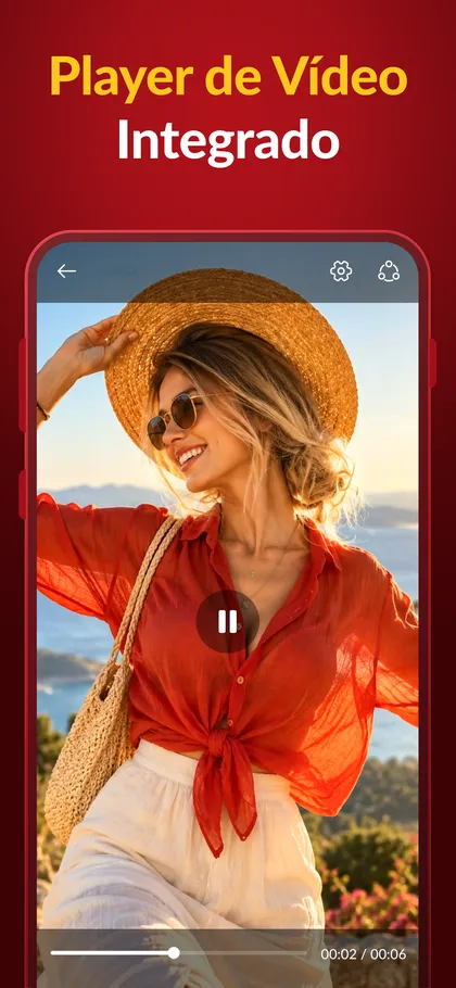 Player de vídeo integrado do app